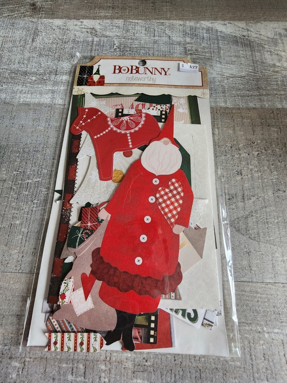 Christmas Santa Old Fashioned - Die Cut - Bo Bunny Scrapbooking Retired #34